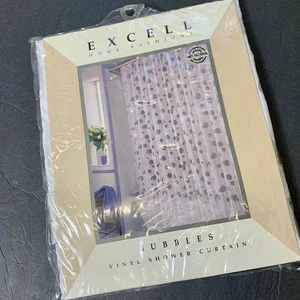 Tenda doccia vintage vinile bolle bianche ottima nuova - Foto 1 di 8