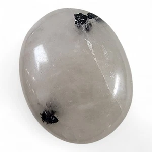 Black Tourmaline in Quartz Polished Palm Stone Brazil 34.2 grams - Picture 1 of 2