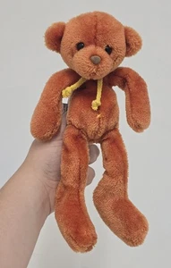 Gund Hotshots Orange Vintage 10” Dangly Soft Toy Plush Teddy Bear - Picture 1 of 2