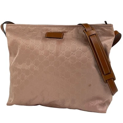 Auténtico Bolso de Hombro Gucci Gg Patrón Nylon Rosa De Colección Foto 1 de 4