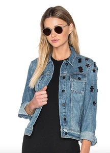 PAIGE Rowan Jeansjacke, Wacholder verziert, Größe S, neu mit Etikett - Bild 1 von 7