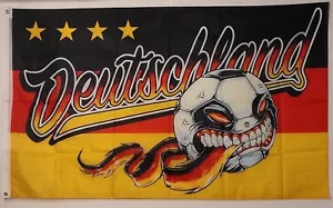 Fahne/Flagge XXL 250x150cm DEUTSCHLAND FUSSBALL 4 STERNE - Bild 1 von 1