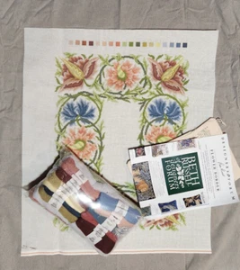 William Morris "Flower Border" Needlepoint Pillow Kit by Beth Russell - NEW - Picture 1 of 13