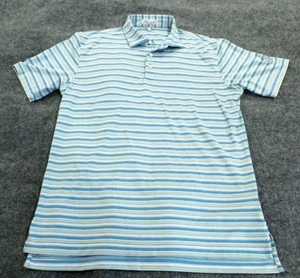 Peter Millar Summer Comfort Polo Shirt Mens M Blue Green Striped Golf Crown DCC - Bild 1 von 10