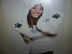 Costume pelliccia sintetica ORSO BIANCO ANIMALE LUNGO cappuccio/cappello berretto inverno/moda/halloween - Foto 1 di 11