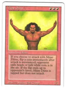 MTG Mijae Djinn Revised Edition 3ED Vintage Rare Coin Flip Creature Unplayed NM - Picture 1 of 2
