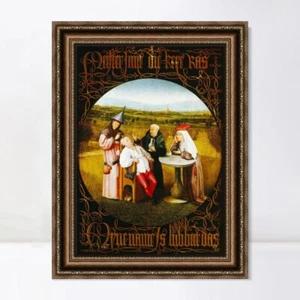 Arte en lienzo enmarcado impresión de giclee La cura de la locura por Hieronymus Bosch arte de pared - Imagen 1 de 16