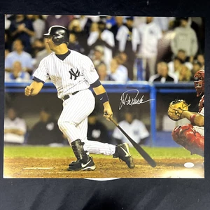 New York Yankees Jorge Posada Down Swing Signed 16x20 JSA - Picture 1 of 4