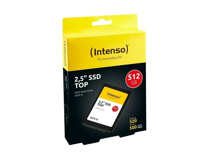 Intenso 2.5 Inch SSD 512GB SATA III Top Internal Hard Drive 6.35cm High Speed - Image 1 of 1