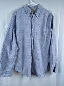 Timberland 100 % Baumwolle Button Down Langarm blau kariert Herren Größe Large " - Bild 1 von 7