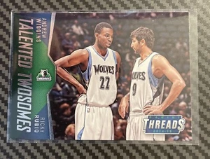 2014-15 Panini Threads Talented Twosome Insert Andrew Wiggins Ricky Rubio #12 - Bild 1 von 2