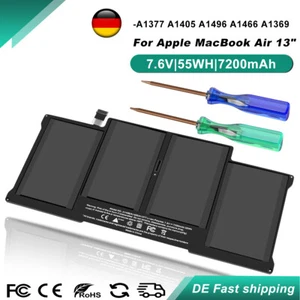 Batteria 7,6 V 7,2 Ah per Apple MacBook Air 7,2 13" A1369 A1466 A1377 A1405 2010-2017 - Foto 1 di 12
