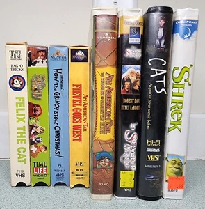 Lot Of 8 Vintage Kids Cartoons And Classic Movies VHS UNTESTED - Picture 1 of 19