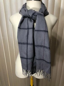 Sciarpa Cashmere Grigio Plaid Paralume Finestra Frangia 68" X 12" Nordstrom Unisex - Foto 1 di 8