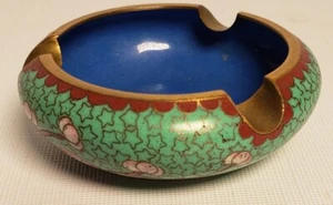 Ashtray Enamel Painted Copper Cloisonne Type A44 - Picture 1 of 4