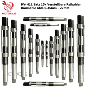 Verstellbare Reibahlen Räumahle Ahle HV-H11 Satz 15x 6.35mm - 27mm Zollfrei - Bild 1 von 24