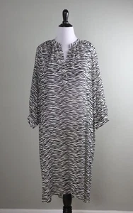 ZARA NWT Semi Sheer Zebra Striped Hi Lo Tunic Airy Dress Size XXL / 2XL - Picture 1 of 6