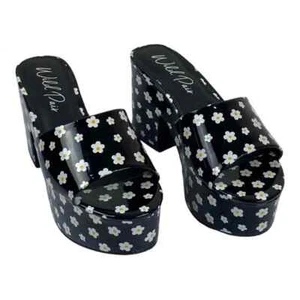 Wild Pair Melborne Platform Sandals Black Daisy Slip On Chunky Barbiecore - Picture 1 of 8
