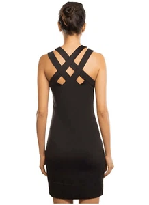 Gretchen Scott Jersey Hotsie Totsie Dress, Criss Cross Straps, Black, NWT, Sz. S - Picture 1 of 6