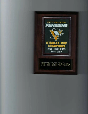 PITTSBURGH PENGUINS PLAQUE STANLEY CUP CHAMPIONS 5 TIME CHAMPS HOCKEY NHL Cover