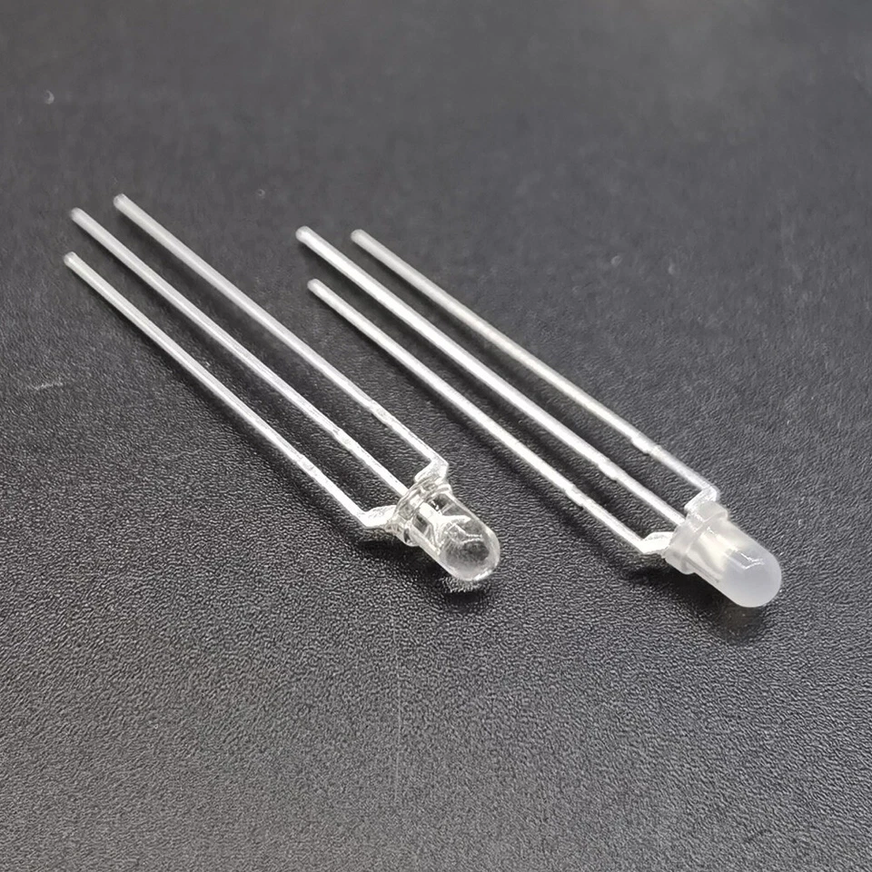 NEW 3mm Dual Bi-Color Red/Green/Blue Super bright/Diffused Bright 3Pin Led diode - Image 1 of 4