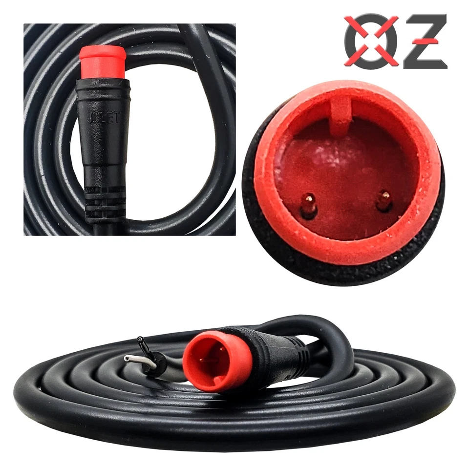 2X Julet Plug 2-Pin Male Connector Pigtail 3FT Wire for E-Bike LED Lights 60V - Image 1 of 4