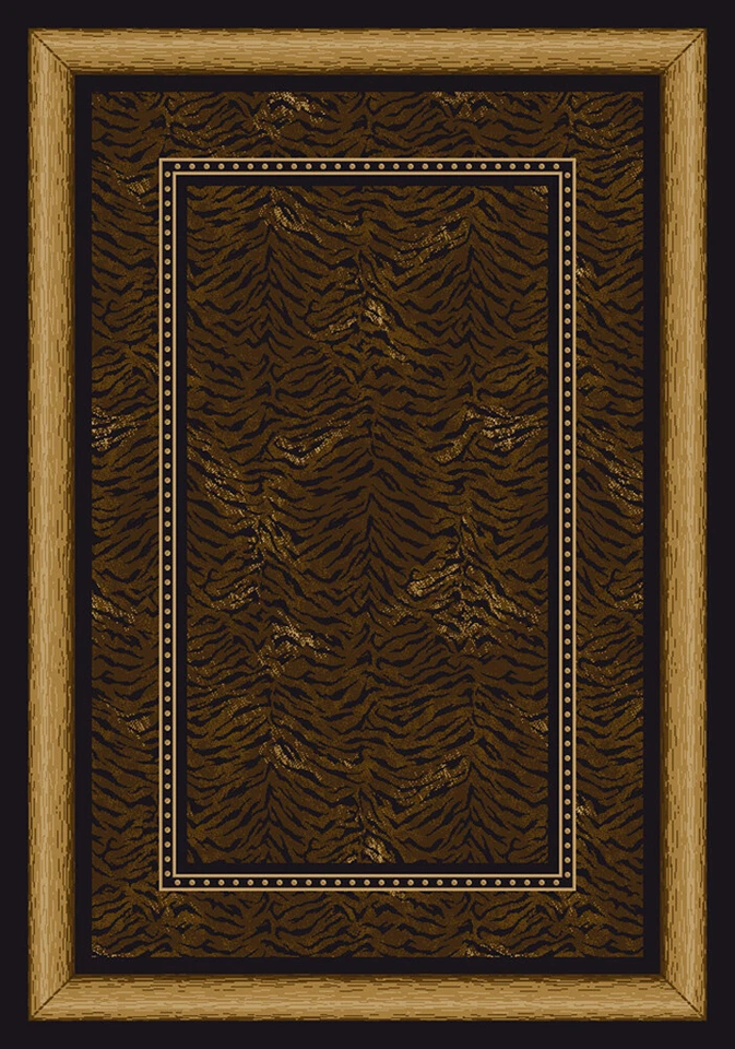 2x7 Milliken Black Animal Print Stripes Runner Chongwe Onyx - Aprx 2' 1" x 7' 8" - Image 1 of 1