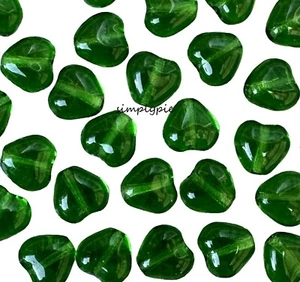 Emerald Heart Czech Glass Beads 6mm 25 Pcs - Bild 1 von 3