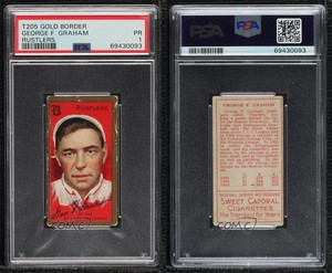 1911 T205 Sweet Caporal Red Back Peaches Graham George F Graham PSA 1
