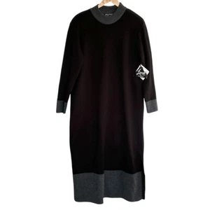 Lennie For Nina Leonard Women’s Sweater Maxi Dress 1X Black Grey Acrylic NWT - Picture 1 of 10