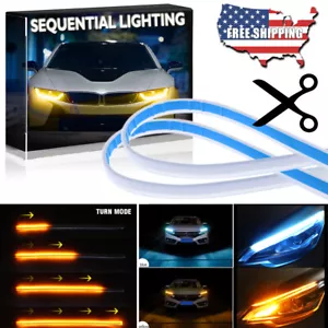2x 60CM Switchback LED Señal de giro Diurno Tira de Luz Secuencial Delgada - Imagen 1 de 12
