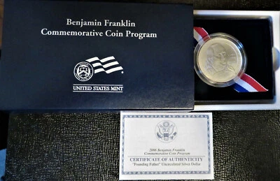 2006 Franklin Founding Father UNC Silver Dollar * As Issued w/OGP * FREE Ship * - Image 1 of 3