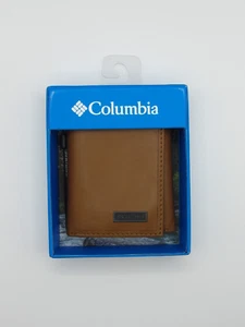 Billetera de cuero Columbia triple para hombre marrón claro bronceado - Imagen 1 de 10