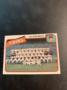 #328 Gene Mauch Minnesota twins team Checklist,￼1980 Topps Cb20