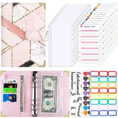 A6 Colorful Money Budget Planner Binder With Zipper Envelopes Cash Envelopes - Image 1 of 4