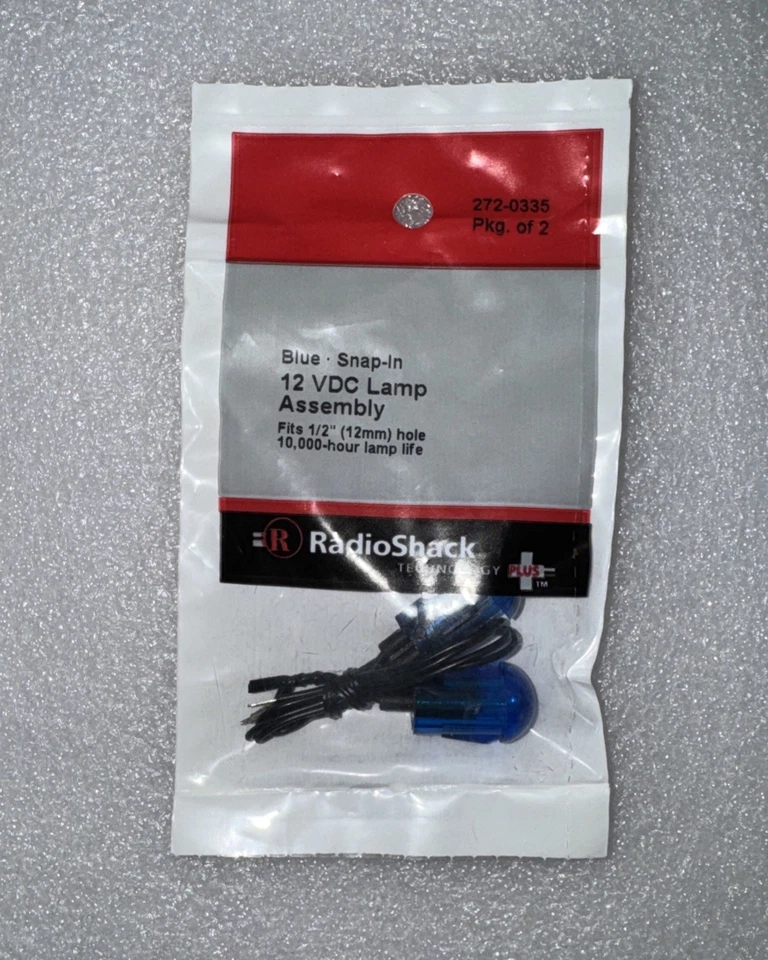 RadioShack Blue Snap in 12 VDC Lamp Assembly Pkg of 2