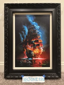 Michael Godard FIERY SEAS Giclee Hand Embellished Signed on Canvas #/200 Pirate - Picture 1 of 9