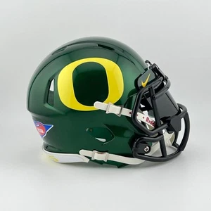 Oregon Ducks CUSTOM Metallic Green Mini Football Helmet with Visor - Picture 1 of 3