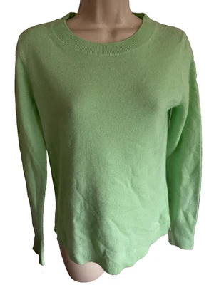 J Crew super soft Cashmere SWEATER lime Green long sleeve crew neck Pullover S - Image 1 of 4
