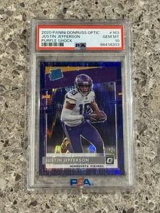 Justin Jefferson 2020 Optic Purple Shock Prizm #163 Rated Rookie PSA 10 GEM MINT - Bild 1 von 2
