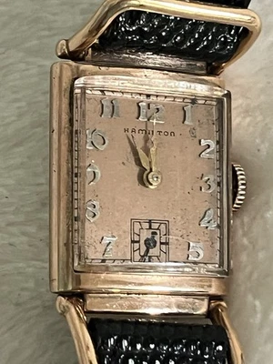 Relógio Hamilton vintage funcional folheado a ouro rosa 14k - Imagem 1 de 4