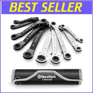 Offset Double Box End Wrench Set - 10-Piece Reversible Ratchet in Durable Pouch - Picture 1 of 9
