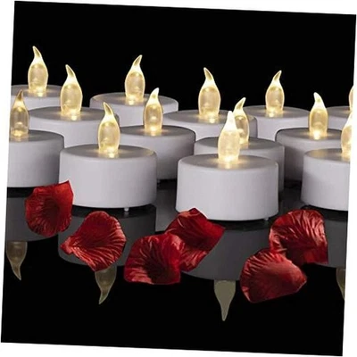 Luces de té LED a pilas: paquete de 24 votivas sin llama paquete de 24 blanco cálido Foto 1 de 4