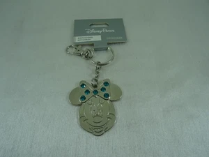 Disney Geburtsstein Dezember 3D Minnie Maus Silber Metall Schlüsselanhänger 2" NEU - Bild 1 von 9