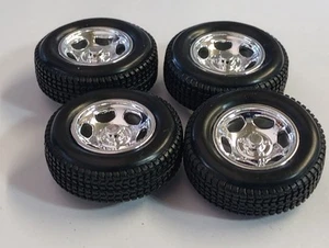 MAISTO 1/24 SCALE ORIGINAL CHROME WHEELS FOR REPAIRING 1993 CHEVY 454 SS - Picture 1 of 4
