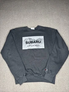 Subaru Champion Eco Sweatshirt Herren klein grau authentisch S600 Berge Rundhalsausschnitt - Bild 1 von 4