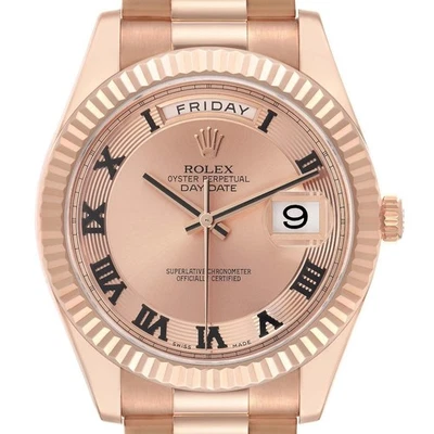 Rolex Day-Date II esfera romana concéntrica oro rosa reloj para hombres 218235 caja tarjeta Foto 1 de 4