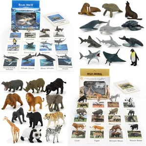 24 Small Animal Figurines Learning & Education Toys, Plastic Sea Zoo - Picture 1 of 7