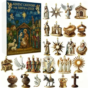 Die Geburt Jesu Adventskalender, 2D Acryl Weihnachtsschmuck Countdown-G if - Bild 1 von 9