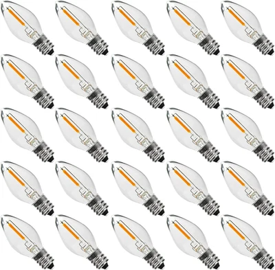 25PACK LED Night Light Bulbs, C7 Candelabra LED Light Bulbs, E12 Chandelier Base - Image 1 of 4